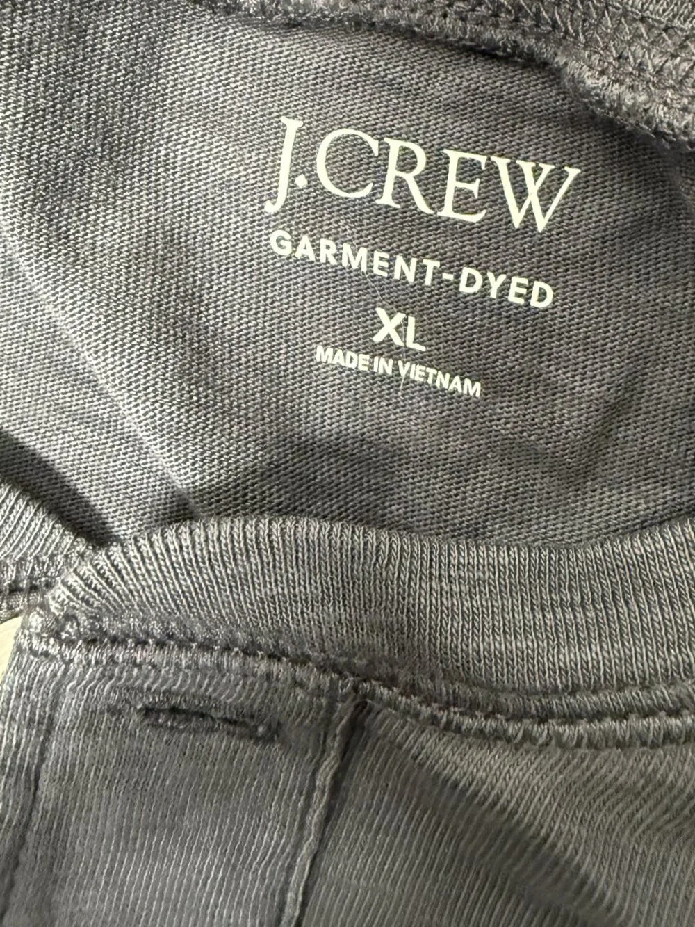 J. Crew Long Sleeve Quarter Button Henley Gray Garment Dyed 100% Cotton XL